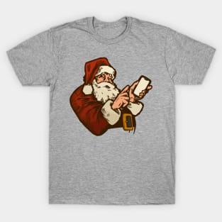 Santa Claus with mobile T-Shirt